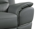 85" Black Genuine Leather Sofa