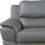 85" Black Genuine Leather Sofa