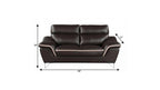 69" Brown And Silver Faux Leather Love Seat