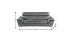 69" Gray And Silver Faux Leather Love Seat