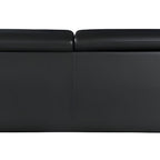 86" Black Leather Sofa With Silver Legs