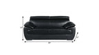 69" Black And Silver Faux Leather Loveseat