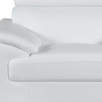 Three Piece Indoor White Genuine Leather Six Person Seating Set