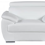 Three Piece Indoor White Genuine Leather Six Person Seating Set