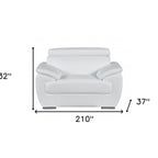 Three Piece Indoor White Genuine Leather Six Person Seating Set
