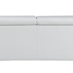 86" White Leather Sofa With Silver Legs