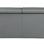 86" Gray Leather Sofa With Silver Legs
