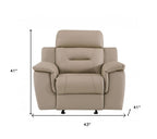 41" Beige Fascinating Leather Reclining Chair