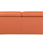 89" Camel Italian Leather Sofa With Silver Legs