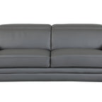 89" Camel Italian Leather Sofa With Silver Legs