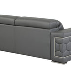 89" Camel Italian Leather Sofa With Silver Legs