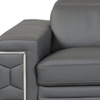 89" Camel Italian Leather Sofa With Silver Legs
