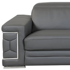 89" Camel Italian Leather Sofa With Silver Legs