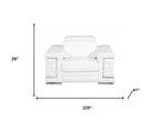 Three Piece Indoor White Italian Leather Six Person Seating Set