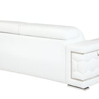 89" Camel Italian Leather Sofa With Silver Legs