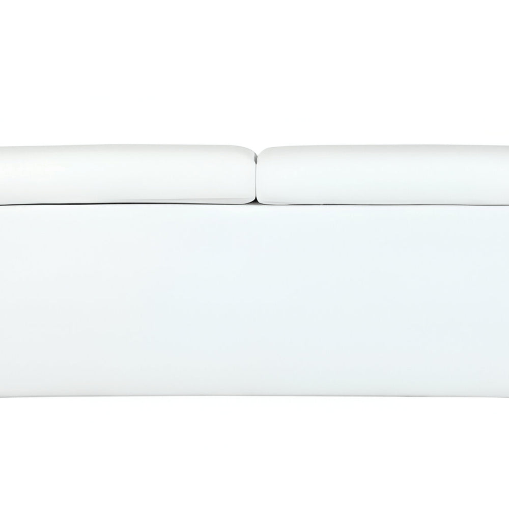 89" Camel Italian Leather Sofa With Silver Legs