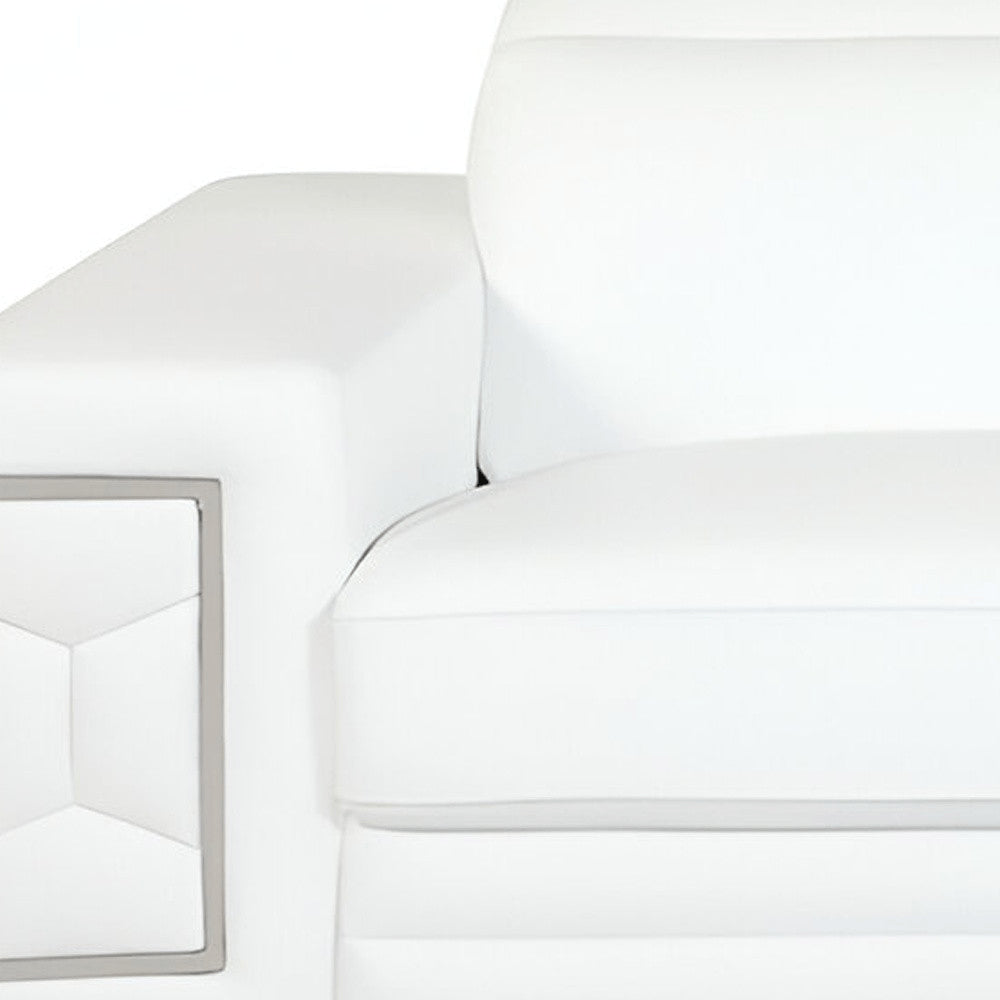89" Camel Italian Leather Sofa With Silver Legs