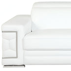 89" Camel Italian Leather Sofa With Silver Legs