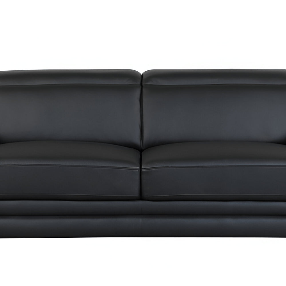 89" Camel Italian Leather Sofa With Silver Legs