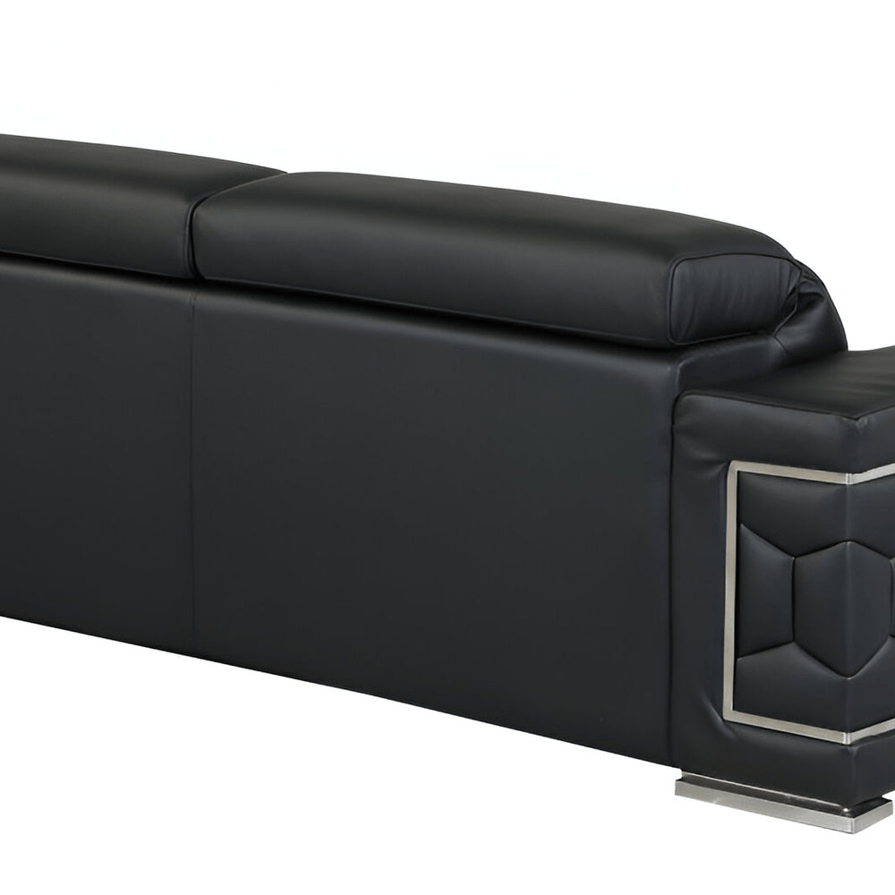 89" Camel Italian Leather Sofa With Silver Legs