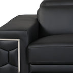 89" Camel Italian Leather Sofa With Silver Legs