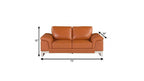73" Camel And Silver Genuine Leather Loveseat
