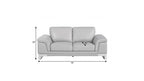 73" Light Gray And Silver Genuine Leather Loveseat