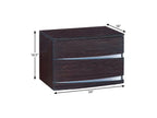 17" Dark Brown Two Drawers Manufactured Wood Mirrored Nightstand