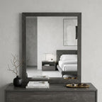 43" Gray Wood Dresser Mount Framed Mirror