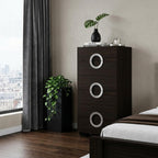 25" Brown Wood Six Drawer Dresser