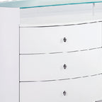 63" White Wood Six Drawer Double Dresser