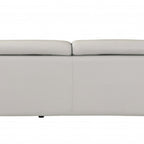 87" Dark Gray Italian Leather Sofa With Silver Legs