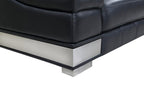 92" Light Gray Italian Leather Sofa With Silver Legs