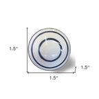 Set of Eight White And Navy Blue Geo Lines Ceramic Drawer Pull Knobs