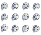 Set of Twelve White and Black Ceramic Drawer Pull Knobs
