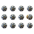 1.5" X 1.5" X 1.5" White Blue And Black  Knobs 12 Pack