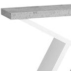 36" Gray and White Abstract Console Table With Shelves