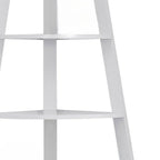 White Wood Four Tier Corner Bookcase