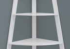 White Wood Four Tier Corner Bookcase