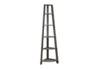 71" Espresso Wood Five Tier Corner Bookcase