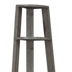 71" Espresso Wood Five Tier Corner Bookcase