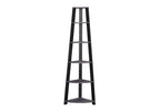 71" Espresso Wood Five Tier Corner Bookcase