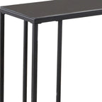 18.25" X 10.25" X 24" Black Metal Tempered Glass Accent Table