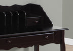 36" Dark Brown Solid Wood Computer Desk With Three Drawers