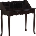 36" Dark Brown Solid Wood Computer Desk With Three Drawers