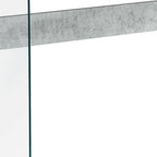 44" Gray And Clear Solid Console Table