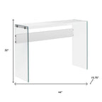 44" Gray And Clear Solid Console Table
