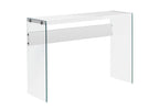 44" Gray And Clear Solid Console Table