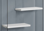 59" White And Clear Glass and Wood Four Tier Etagere Bookcase