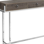 48" White and Silver Console Table And Drawers